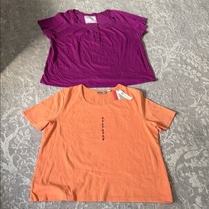 Croft & Barrow Women's Purple and Orange Short Sleeve Tees